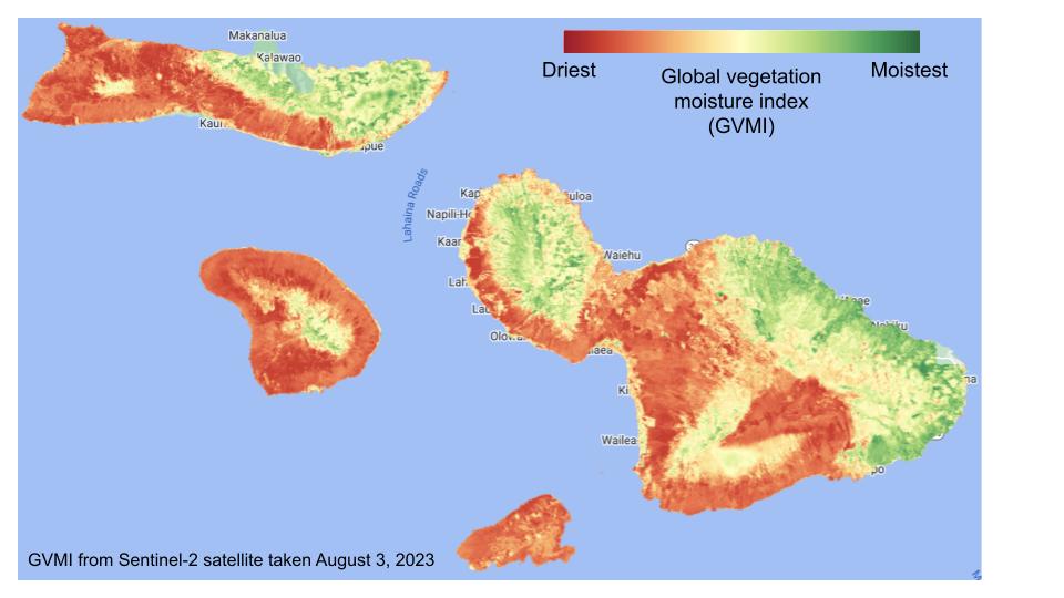 False color GVMI image of Maui Nui August 3